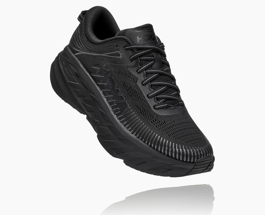 Hoka One One Bondi 7 Löparskor Dam - Svarta - WLQSE-4970